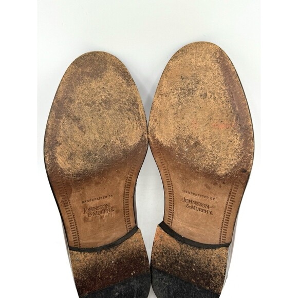 Johnston & Murphy Horner Tassel Loafers Saddle Tan 8 1/2 W Handcrafted in Italy - Picture 12 of 12
